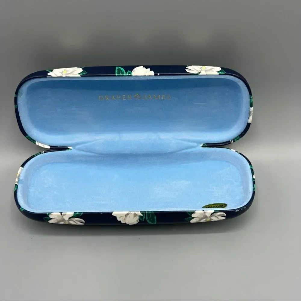 Draper James Blue White Floral Print Hard Shell Eyeglass Sunglass Case - Picture 5 of 5
